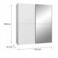 Armoire 2 portes coulissantes 5 tablettes - vue 4