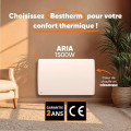 Bestherm Radiateur électrique Fixe À Inertie Sèche Céramique 1500w Aria Horizontal Blanc - vue 4