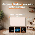 Bestherm Radiateur électrique Fixe connecté Wifi À Inertie Sèche Céramique Nessa Connect Horizontal Blanc - vue 4