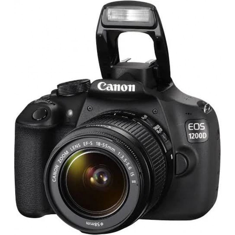 Canon EOS 1200D - Appareil photo numérique - Reflex - 18.0 MP - APS-C - 1080p - 3x zoom optique objectif EF-S 18-55 mm IS II - noir