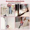 Aspirateur Balai sans Sac avec Fil BSTRE - 800W/22Kpa - Aspirateur à Main 3 en 1 - Aspirateur filaire- Rouge - vue 5