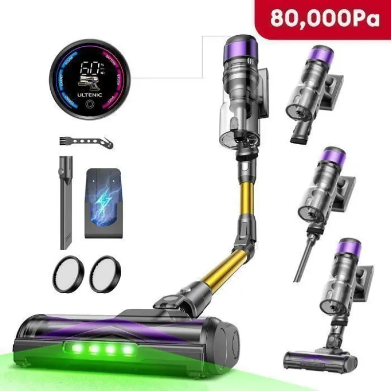 Aspirateur Balai sans Fil Ultenic UW20 –600 W puissant – 60 min/ 80 kPa – Batterie amovible – Tube pliable –Auto-portant - GreenEye