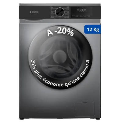 Lave-linge frontal GEDTECH GLL121400DG - 12 Kg - 1400 trmn - 16 programmes - Eco - Intensif -  Rapide  Trs Faible conso