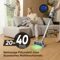 Aspirateur Balai Sans Fil LAMZIEN V12PRO - 32kPa - 40 min d’autonomie - Anti-Enchevêtrement - Lumière LED Verte - Autoportant - vue 4
