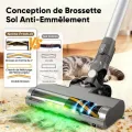 Aspirateur Balai Sans Fil LAMZIEN V12PRO - 32kPa - 40 min d’autonomie - Anti-Enchevêtrement - Lumière LED Verte - Autoportant - vue 5