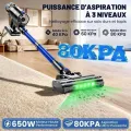 MESYA ZV10 Aspirateur Balai Sans Fil Aspiration Max 80KPa-650W,Spécial Poils Animaux,Anti-Emmêlement,80Min,Batt.Amovible,Écran LED - vue 3