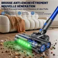 MESYA ZV10 Aspirateur Balai Sans Fil Aspiration Max 80KPa-650W,Spécial Poils Animaux,Anti-Emmêlement,80Min,Batt.Amovible,Écran LED - vue 6