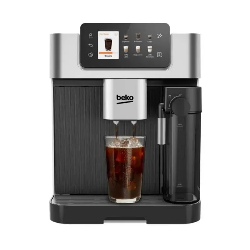 Machine à café avec broyeur - BEKO - CEG7348X - 1350 W - 250g de grains - Noir / Silver