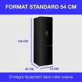 Réfrigérateur congélateur bas CONTINENTAL EDISON - 251L -Total No Frost(Sans givre) - Noir - L 54 cm x H 180 cm - vue 2