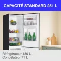 Réfrigérateur congélateur bas CONTINENTAL EDISON - 251L -Total No Frost(Sans givre) - Noir - L 54 cm x H 180 cm - vue 3
