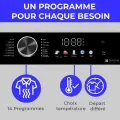 Lave-linge hublot - CONTINENTAL EDISON - CELL1012DDS1 - 10kg - MOTEUR INDUCTION DIRECTE SANS COURROIE -60 cm - 1200 trs/min - Silver - vue 5