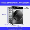Lave-linge hublot - CONTINENTAL EDISON - CELL1012DDS1 - 10kg - MOTEUR INDUCTION DIRECTE SANS COURROIE -60 cm - 1200 trs/min - Silver - vue 6