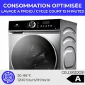 Lave-linge hublot - CONTINENTAL EDISON - CELL1012DDS1 - 10kg - MOTEUR INDUCTION DIRECTE SANS COURROIE -60 cm - 1200 trs/min - Silver - vue 7