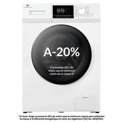 Lave-linge hublot - CONTINENTAL EDISON - CELL12140IWP - 12kg - Induction - 60 cm - 1400 trs/min - Blanc