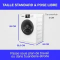 Lave-linge hublot - CONTINENTAL EDISON - CELL12140IWP - 12kg - Induction - 60 cm - 1400 trs/min - Blanc - vue 2