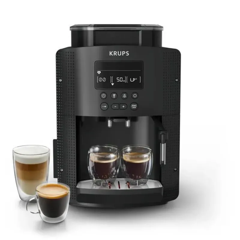 KRUPS Machine à café broyeur à grain, Ecran LCD, Nettoyage automatique EA815070