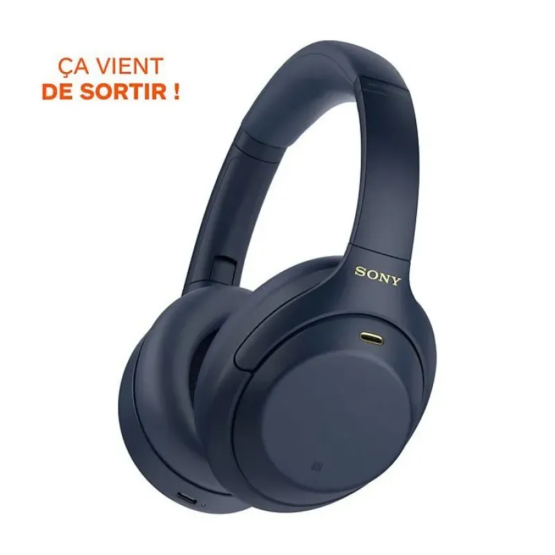 Casque Bluetooth - SONY - WH-1000XM4 - Réduction de bruit active - 30 heures d'autonomie - Couleur bleue