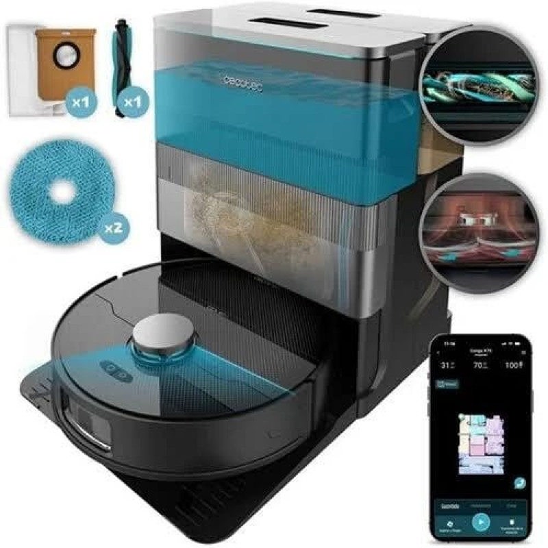Cecotec Conga X70 Robot Aspirateur et Laveur