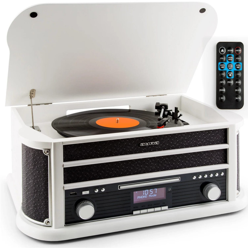 Chaîne stéréo rétro Belle Epoque 1908 DAB platine vinyle DAB+ Bluetooth