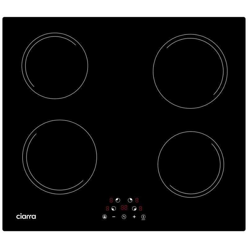 CIARRA Table de Cuisson À Induction 4 Foyers 6000w Noir Cd4bih-e