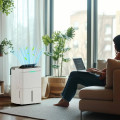 Déshumidificateur 35L/Jour Réservoir 5.5L Écran LED Minuterie 24H Blanc 35.5x28x52.2cm - vue 4