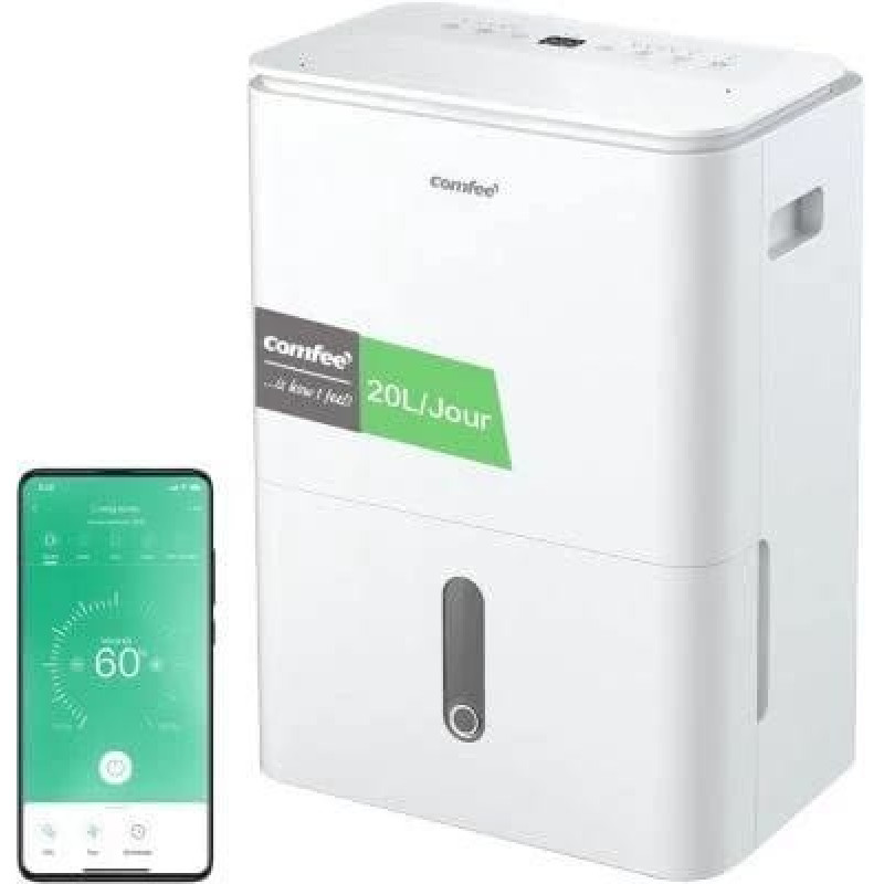 Deshumidificateur 2 En 1 Et Purificateur D Air Avec Ioniseur 20l Par Jour 4 Modes Et Fonction Air Swing