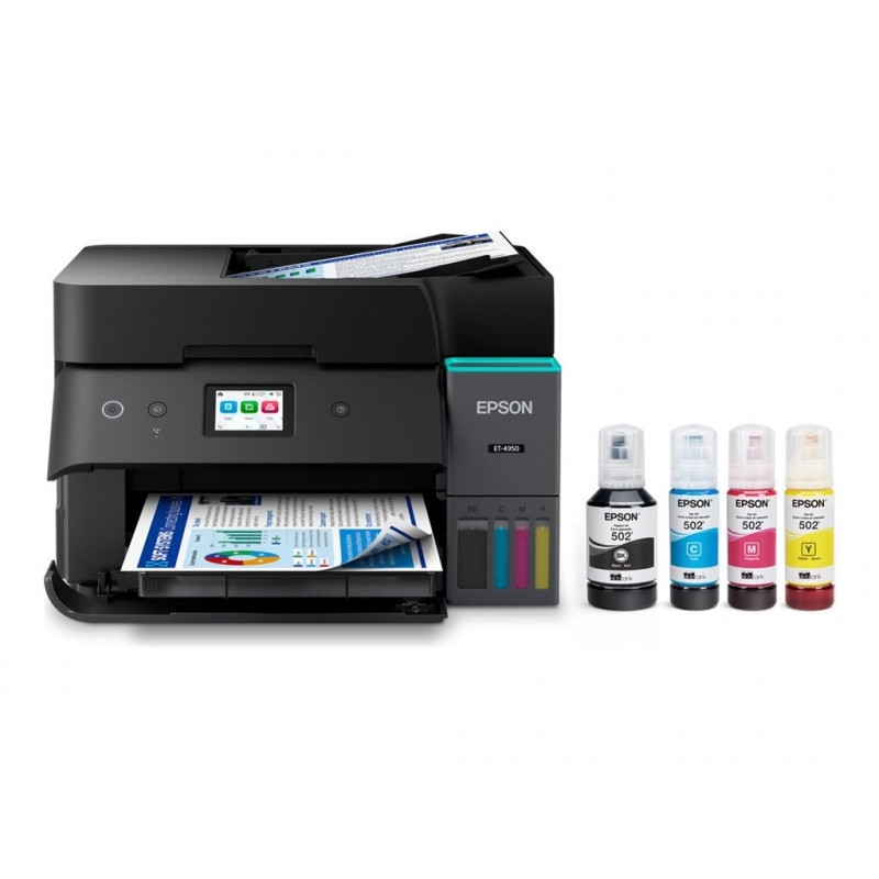 Epson EcoTank ET-4950 - Imprimante multifonction jet d'encre couleur - A4 - Wi-Fi(ac), USB, LAN - noir