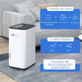 HOMCOM Déshumidificateur électrique Réservoir d'eau de 6 litres 20L/jour Déshumidificateur d'air silencieux avec 3 modes 2 vitesses Affichage LED - vue 6