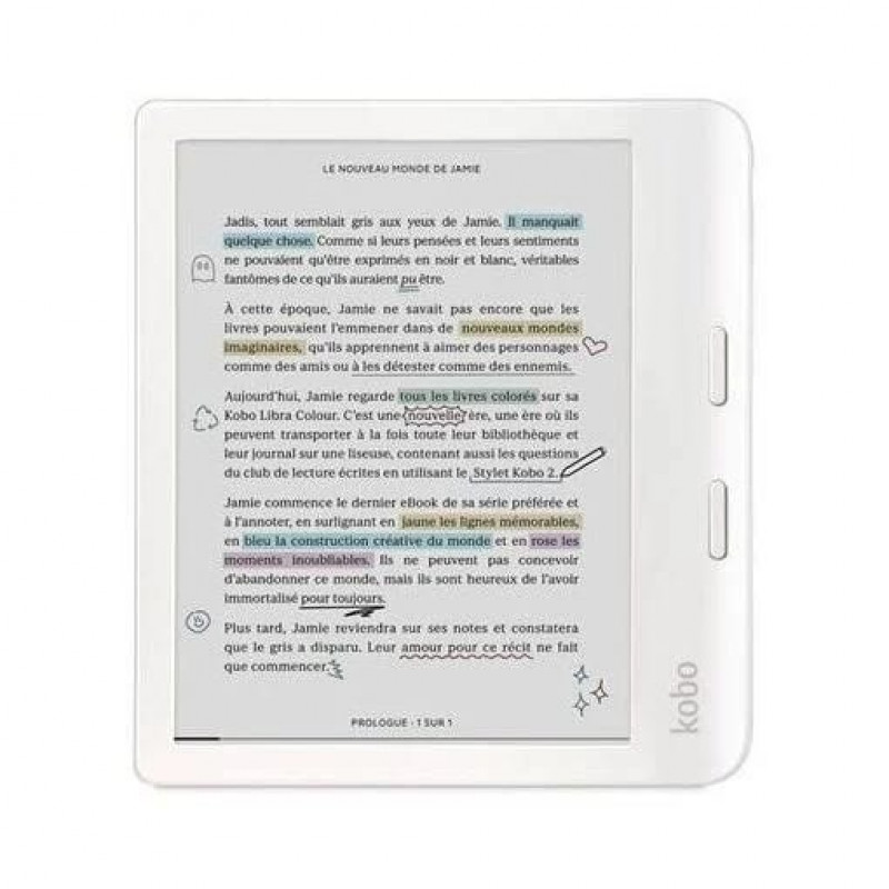 Liseuse eBook Kobo Liseuse numerique Kobo by EurlElectro Libra Colour 7 32 Go Blanc