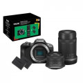 Pack EurlElectro Appareil photo hybride Canon EOS R100 Noir + RF-S 18-45mm f/4.5-6.3 IS STM + RF-S 55-210mm f/5-7.1 IS STM + 2eme batterie + chargeur - vue 1