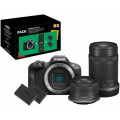 Pack EurlElectro Appareil photo hybride Canon EOS R100 Noir + RF-S 18-45mm f/4.5-6.3 IS STM + RF-S 55-210mm f/5-7.1 IS STM + 2eme batterie + chargeur - vue 2