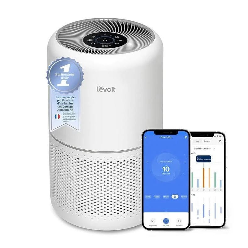 Purificateur d'Air HEPA Intelligent contre Allergie Pollen & Graminée Purifier jusqu'à 50m2