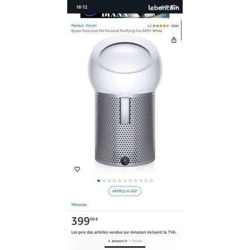 Purificateur Ventilateur Dyson Pure Cool Me