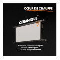Radiateur électrique fixe connecté Wifi Inertie céramique Orphée Connect horizontal Blanc - vue 5