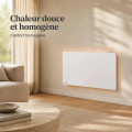 Radiateur électrique fixe connecté Wifi Inertie céramique Orphée Connect horizontal Blanc - vue 6