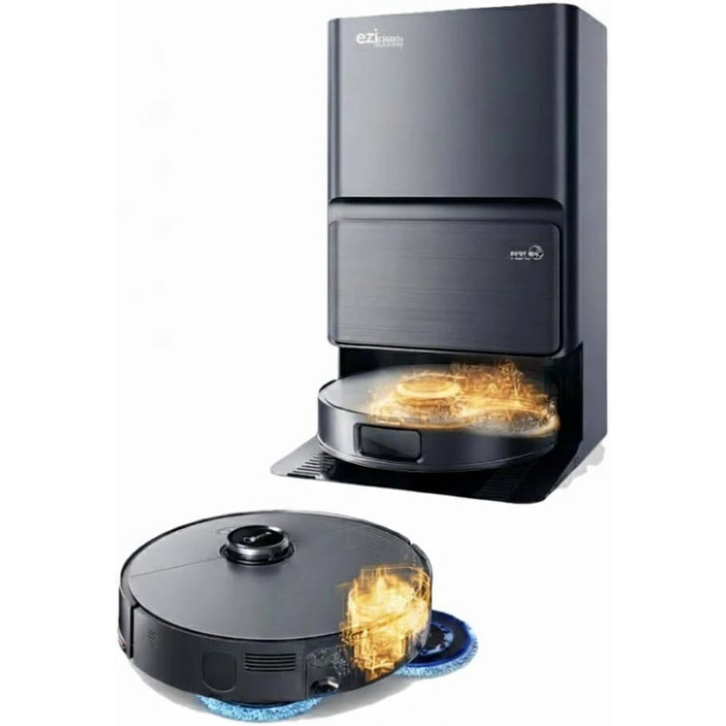 Robot Aspirateur laveur LIDAR connecté avec base de vidage Eziclean PureFlow MAX