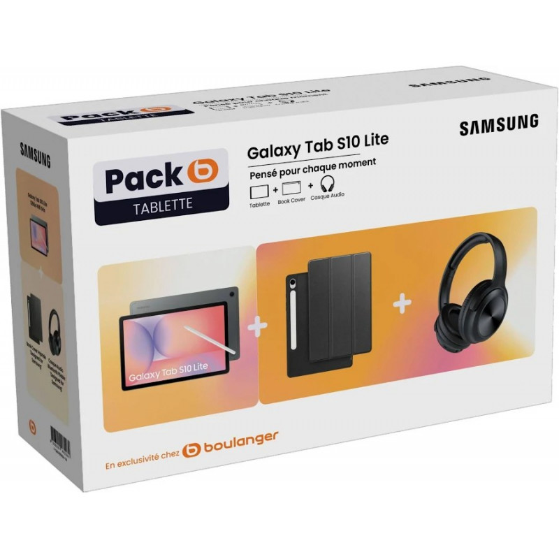 Samsung Tablette Android Pack Galaxy Tab S10 Lite + Bookcover + Casque
